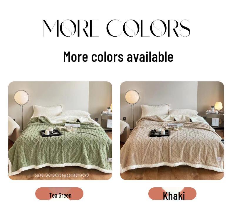 Portable Taffeta & Lambswool Nap Blanket for Students and Offices