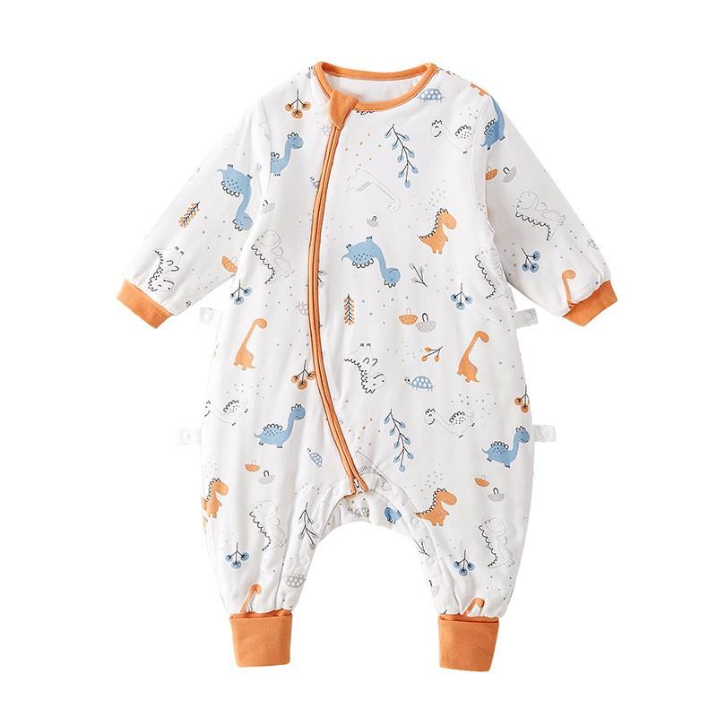 Baby Sleep Sack With Split Legs Dual Zippers Pure Cotton Silk Lined Toddler Wearable Sleeping Bag 1-3 Years