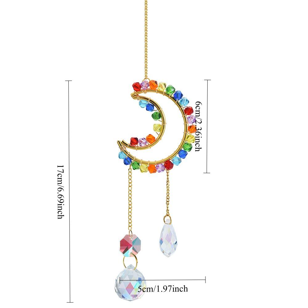 

1pcs/set Rainbow Crystal Sun Catcher Set Stars Moon Window Hanging with Prism Effect for Garden Decor Holiday Ornament Gift
