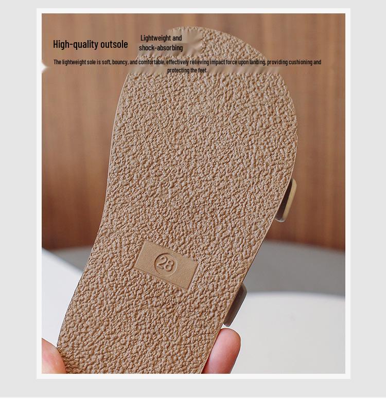 Kids' Korean Style Leather Sandals 2026 - New Fashion Open-Toe Beach Shoes for Girls & Boys with Soft Non-Slip Soles.