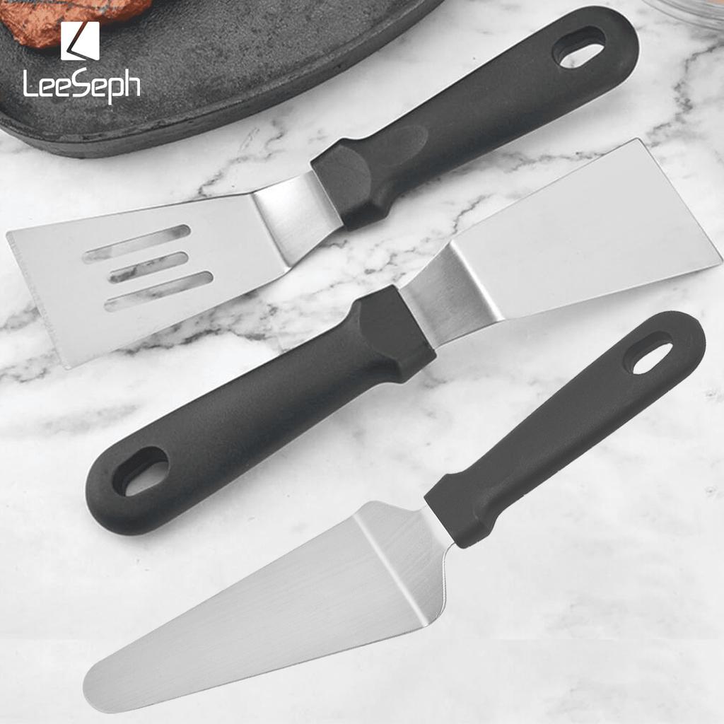 Leeseph Set aus 3 Edelstahl Pizza- und Gebäckservern, Kuchen-, Pfannkuchen- und Tortenheber, Küchenhelfer zum Braten, Backen und Wenden von Eiern