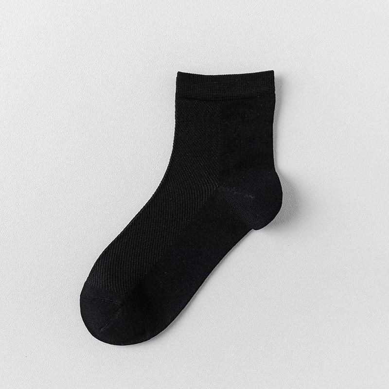 Female Spring and Summer Thin Leisure Pure Color All Build Sweat Absorption Breathable Mesh Moon Boneless Tube Socks