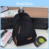 Solid Color Simple Letter Decoration Large Capacity Student Backpack For Teen