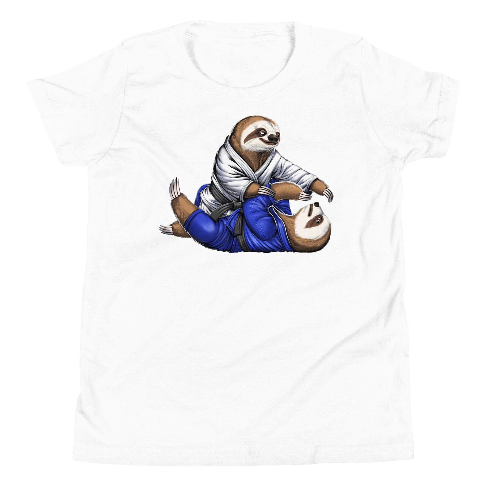 Sloth Jiu-Jitsu Kids T-Shirt, Jiu-Jitsu Boys Tee, Judo Wrestling Tee, Martial Arts Shirt, BJJ Clothing, Jiu-Jitsu Clothes, Jiu Jitsu Outfit 140