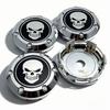 4pcs Skull Logo Emblem Car Wheel Center Caps 66MM Clips 62MM Rim Hubcaps Dust Cover Hub Wheels Cap Replacement Car Accessories