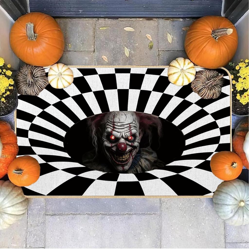 Halloween 3D Fantom Klaun Rohožka Protiskluzová Hororová Rohožka Používá se pro Vstupní Dveře Vnitřní Vchody Vítejte Rohožky a Atmosféru
