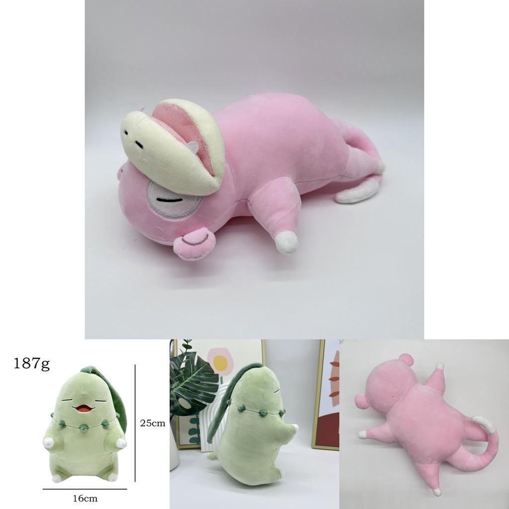 Spokemon Slowpoke Cubone Chikorita Peluche Serie Sonno Con Tessuto a Pelo Corto Per Decorazione Camera da Letto Bambini
