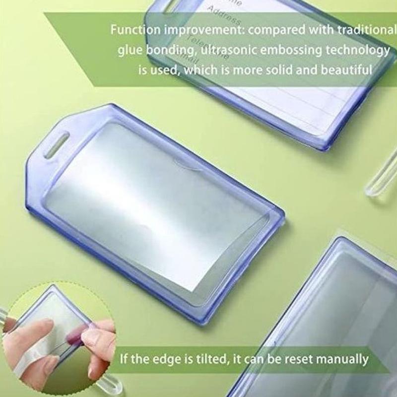 Heavy Duty Id Card Badge Holder, Hard Plastic Vertical Silicone Soft Clear Pvc Card Holder Name Tag Holder 57X102Mm