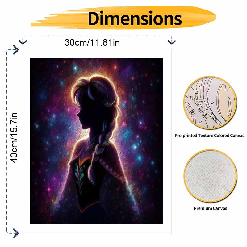 Disney Galaxy Anna DIY Painting Kit Classic Style Home Decor Craft Gift Idea Art Canvas Wall Decor For Living Room Bedroom Wall Decor