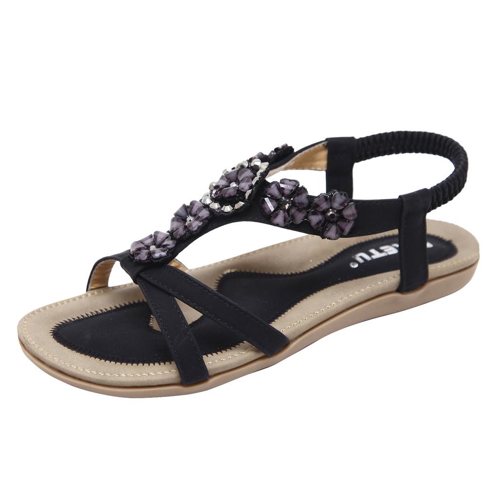 Women's Summer Comfortable Casual Beach  Bohemian Beaded Sandals Shoes