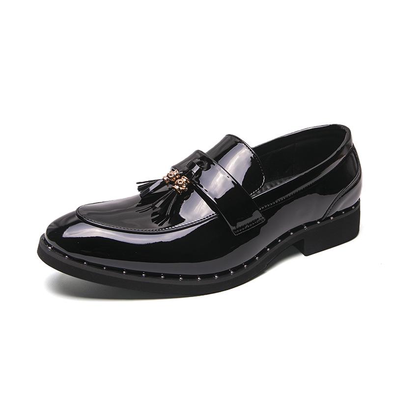 Men s Large Size Tassel Loafers - Slip-on Leather Driving Shoes 46 47 чёрный