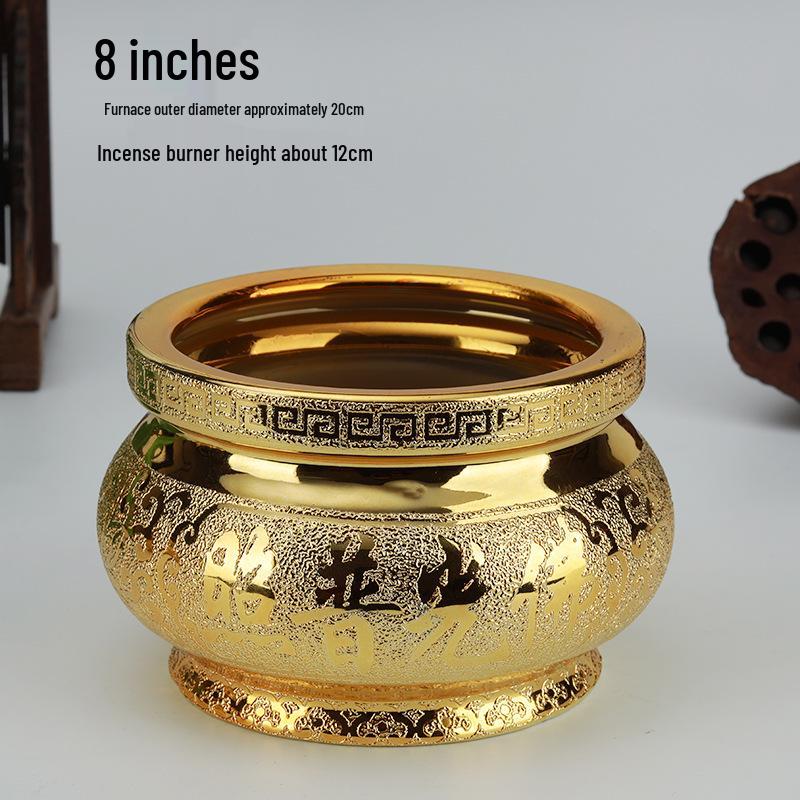 Small Ceramic Buddha Incense Burner with Golden Sand