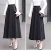 Fusta Tooxika de lână pe jumătate, Fusta lungă cu talie înaltă și tiv mare, Fustă îngroșată în linie A, Fusta umbrelă