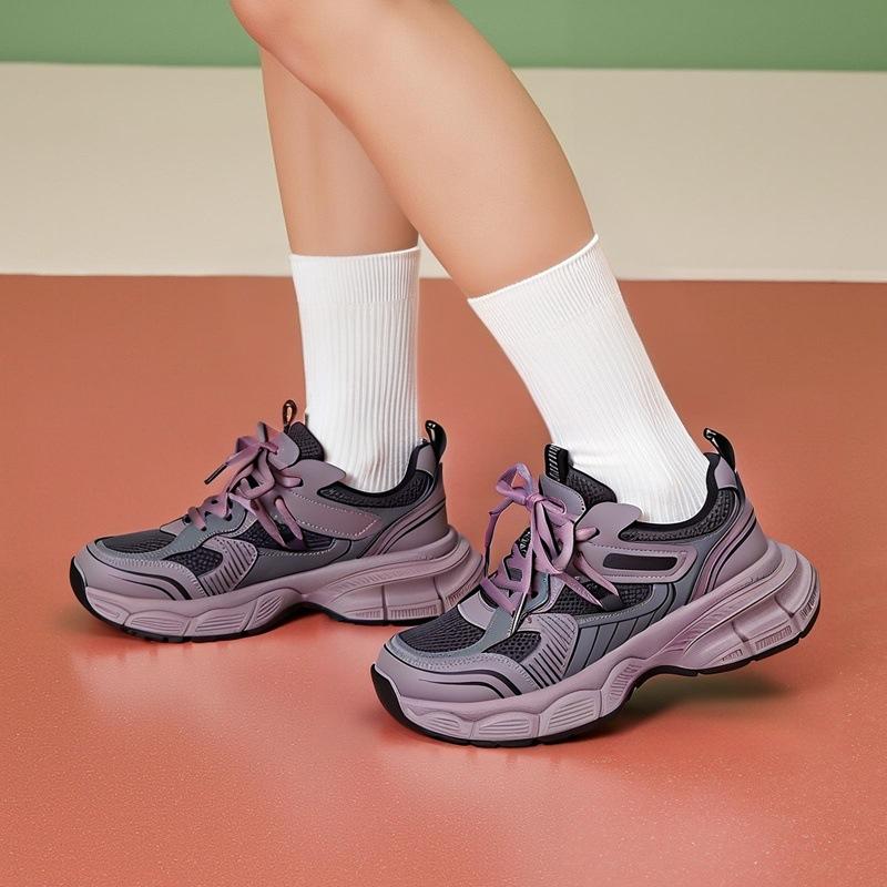 

Корейская версия фиолетовых папиных туфель, женская обувь 2025 года, весна, новая платформа, супер красивая обувь, универсальная повседневная спортивная обувь 40 фиолетовый