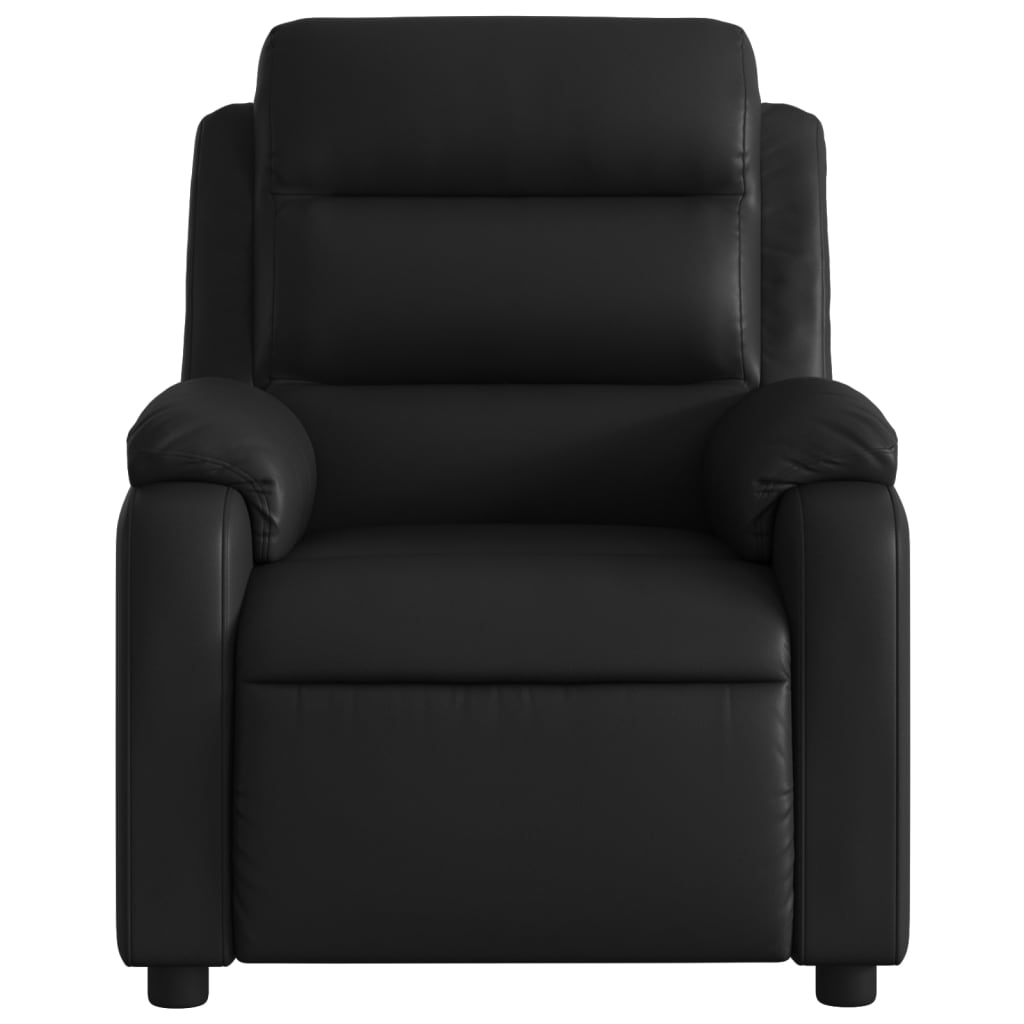 Massage Recliner Chair Faux Leather Black
