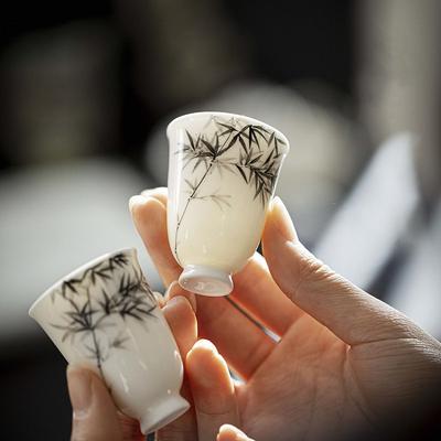 Antique Hand-painted Bamboo Tea Cup Household Ceramic Tea Cup Master Cup Kung Fu Tea Set Incense Cup