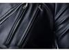 2015 Autumn/Winter Men's British Style Multi-Zipper Motorcycle Leather Jacket with Lapel.