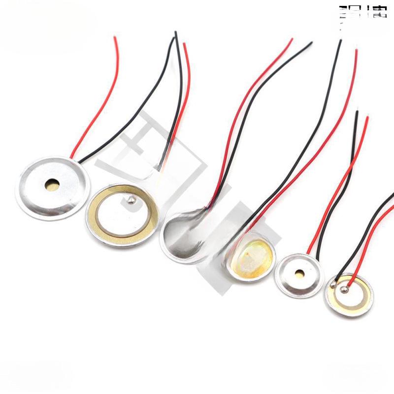 Piezoelectric Ceramic Buzzer with Aluminum Solder & Copper Lead, Diameter Options: 12/15/18/20/27/35/50MM