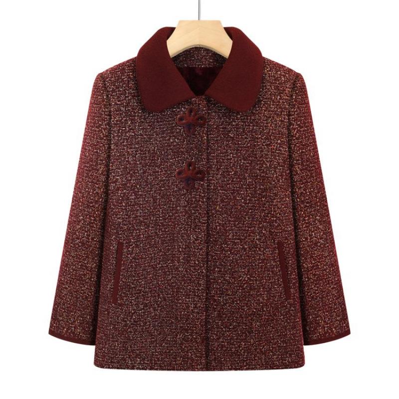 

Women s clothing winter velvet jacket lapel loose version jacket old clothes loose casual women 1XL [recommended 80-50kg]