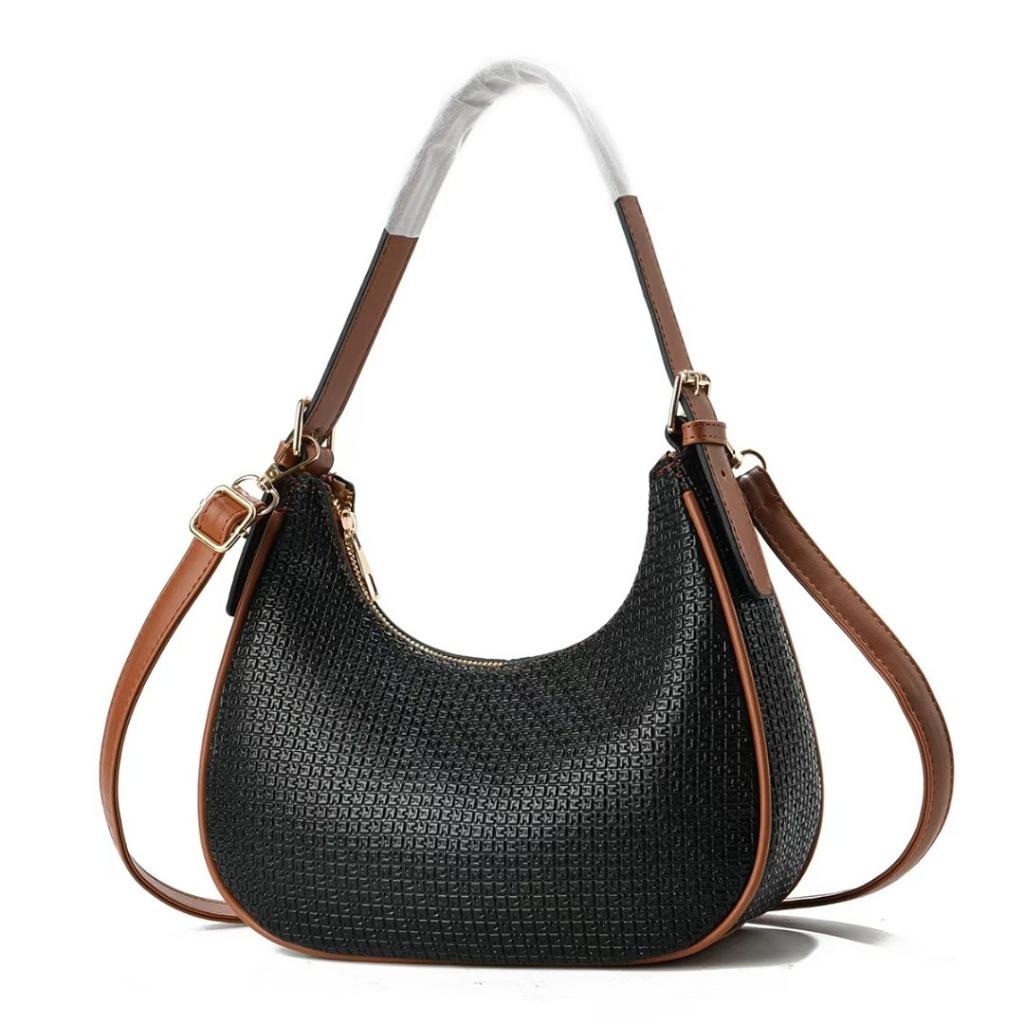IELGY French mixed bag Houndstooth retro shoulder messenger bag
