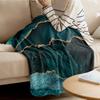 Beautiful Teal Marble Pattern Flannel Blanket Warm Soft Sofa Blanket Winter Sheet Bedspread Camping Travel Blanket