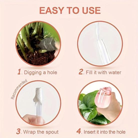 Tulip-Shaped Watering Bulbs Plastic Self Watering Planter Insert Automatic Plant Watering Ball for Indoor Outdoor Plants