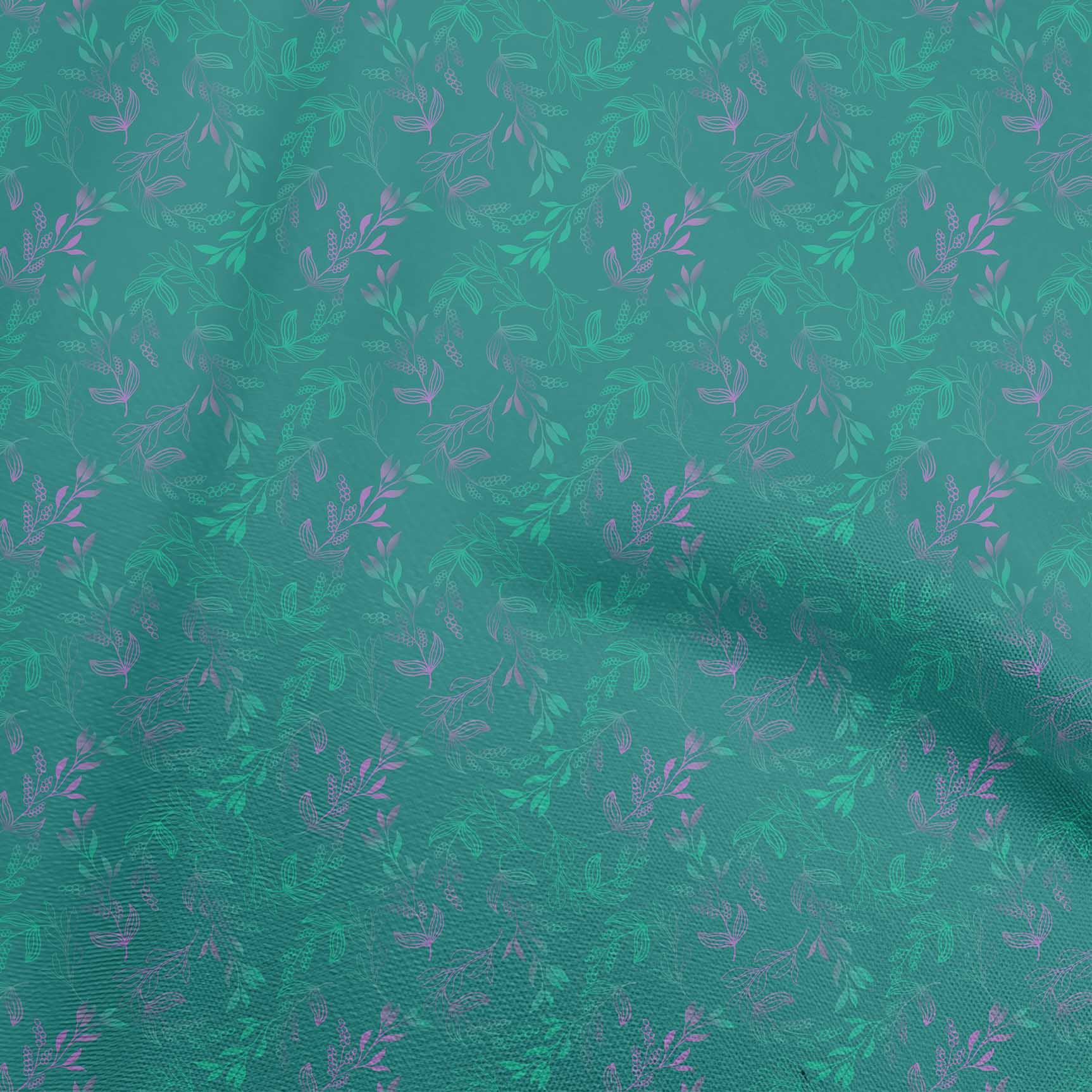 

oneOone Cotton Flex Blue Fabric Leaves Швейні ремісничі проекти Друк на тканині 40 дюймів 42 Inch Wide - Viscose Chiffon чирок зелений колір