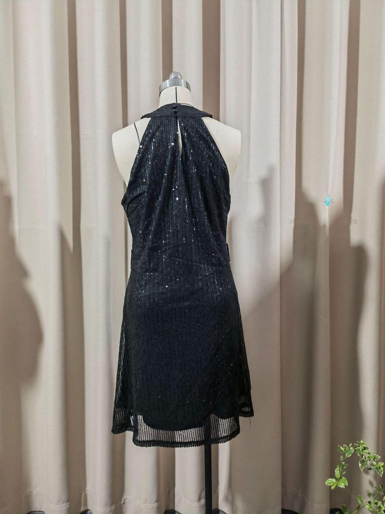 European & American Women's Sequin Halter Party Evening Gown