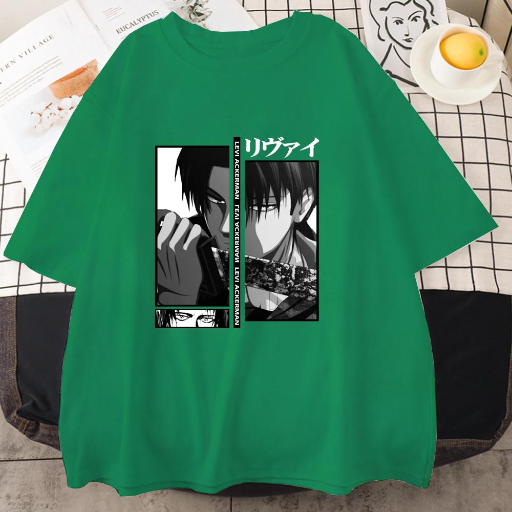 Levi Ackerman Cool Graphic Printed T-Shirt Men's and Women's Loose Anime Harajuku T-Shirt Tops Vintage T Shirt Oversized T Shirt