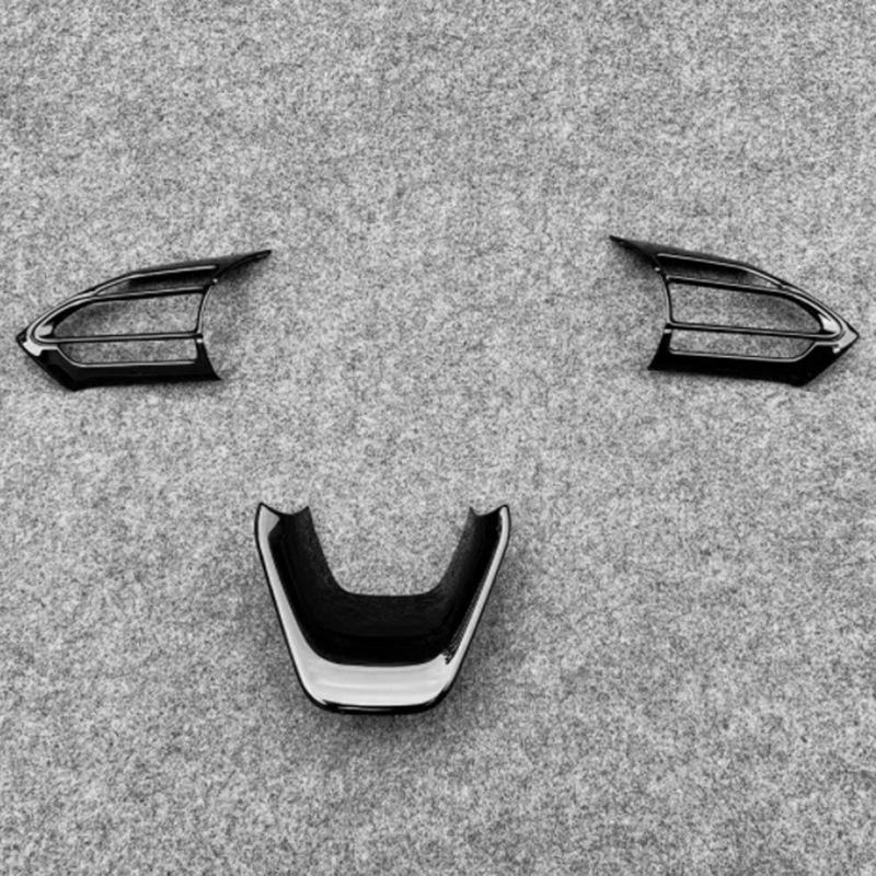 A87Q-for Toyota Yaris Cross   ABS Bright Black Car Interior Steering Wheel Cover Trim Moldings Car Styling