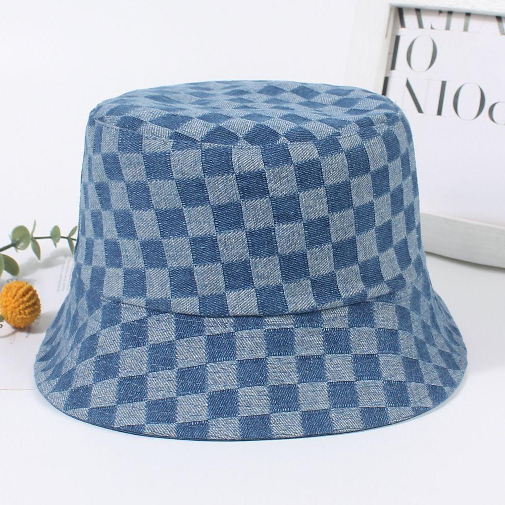 

Весенне-осенняя джинсовая панама в клетку Двусторонняя панама от солнца Повседневная панама от солнца Универсальная панама Average size