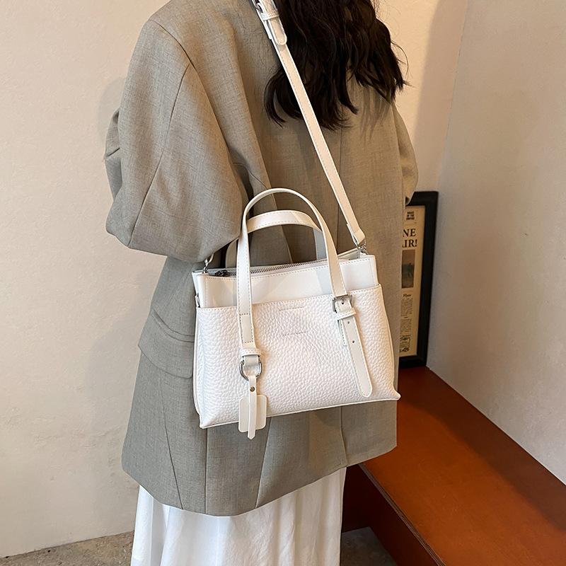 Fashion Texture Lychee Pattern Handbag Bag Women's New Tote Bag Commuter Shoulder Messenger Bag