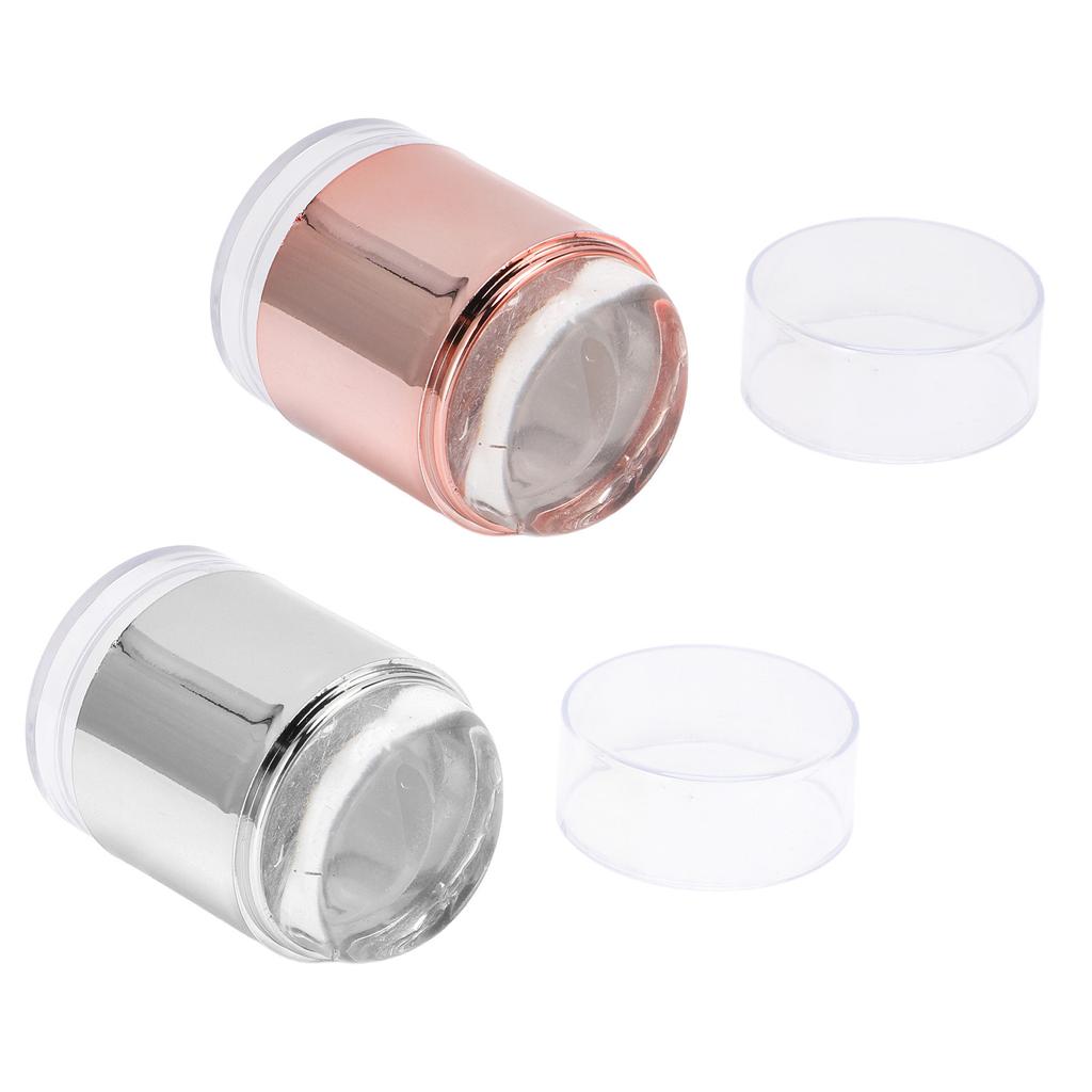 Nail Art Stamper Kit Strong Adhesive Clear Double Headed Nail Art Jelly Stamper with Lace Floral Pat