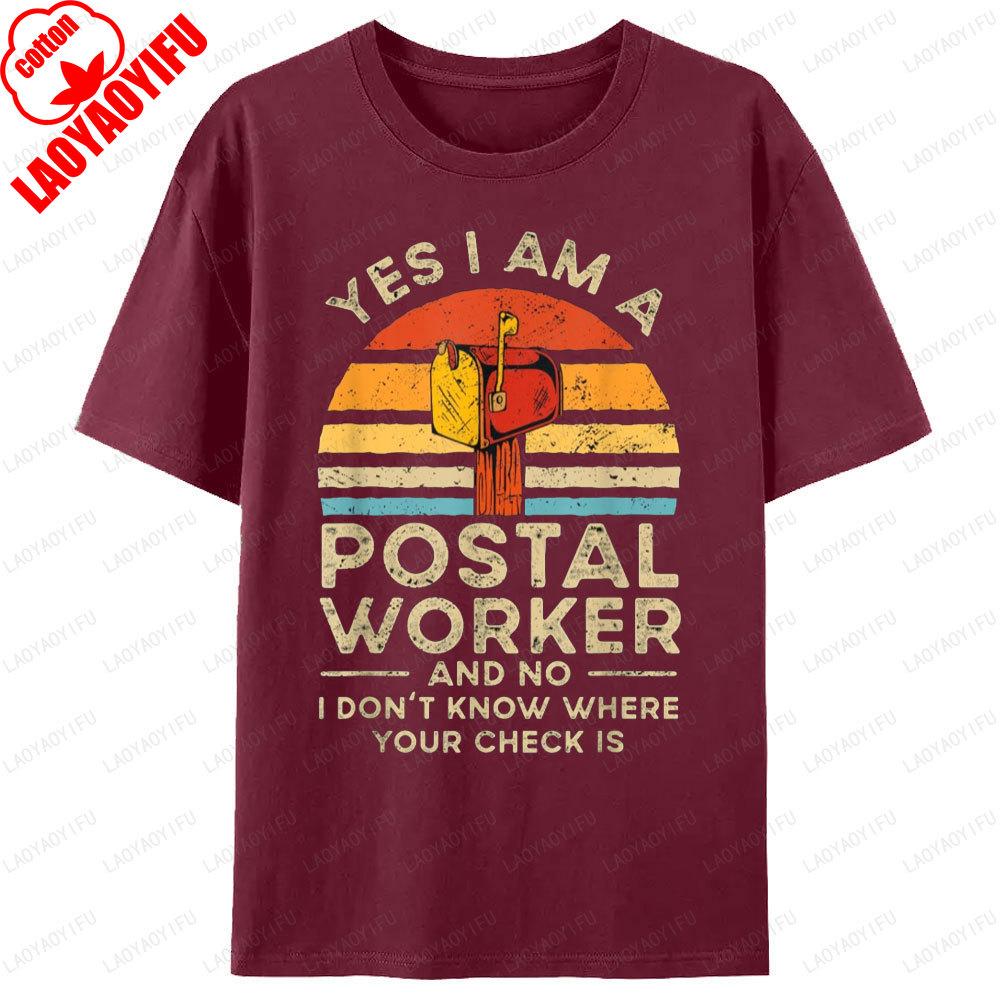 Postal Worker Mailbox Graphic T Shirts Street Fashion Unisex Clothing Unisex Cotton Tee Funny Mail Delivery Postunisex Vintage Tops
