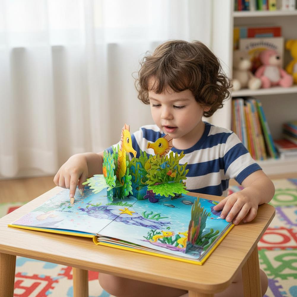 Kids Childrens Kids Childrens' Interesting 3d Books For Animal Friends, 3d Flipping Books For Puzzle Enlightenment Bedtime Reading Animal-theme J0c9