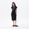 Gap Women's 2025 Summer LOGO Shirred Waist Cotton T-Shirt Dress