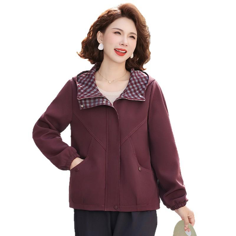 Women's Spring & Autumn 2026 Jacket: Stylish Lapel Loose Fit for Middle-Aged & Elderly