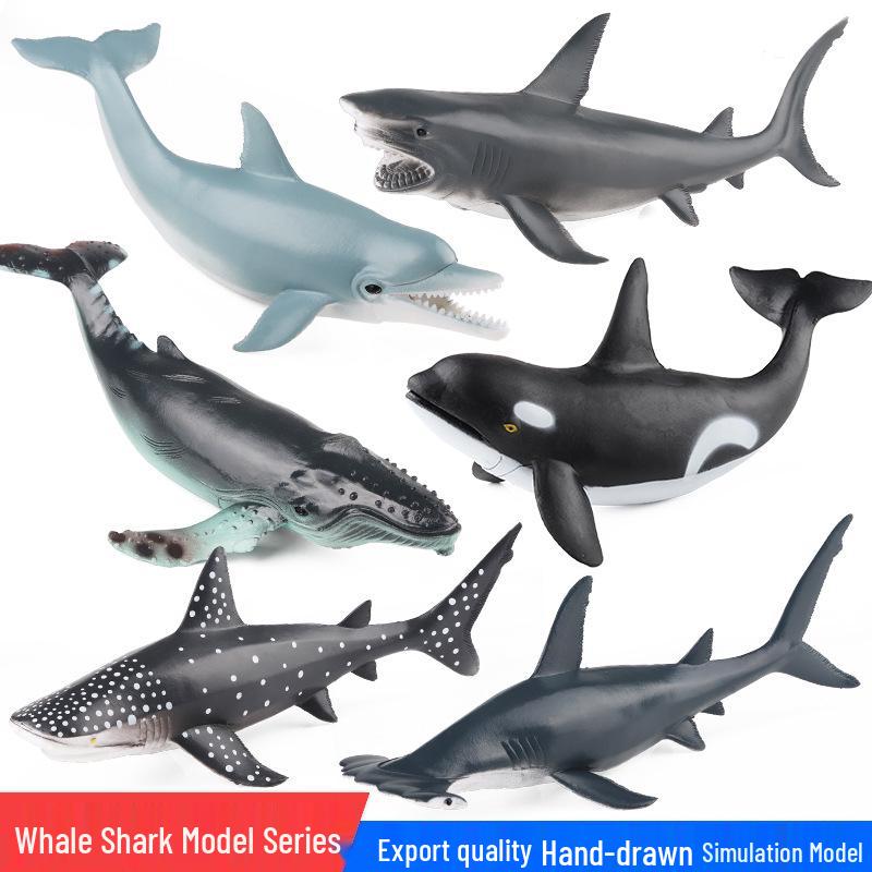 Children's Educational Marine Life Simulation Set: Megalodon, Hammerhead, Orca, and Whale Shark Toys