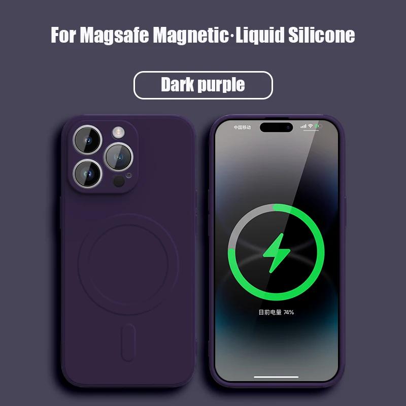 Liquid Silicone For Magsafe Phone Case For iPhone 17 16 Pro Max 15 14 Plus 13 12 Mini 11 Magnetic Wireless Charge Soft Cover