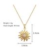 Stainless Steel Chain Punk Zircon Sun Pendant Necklace for Women Men Cool Jewelry Daily Party Accessories Gifts for Friends