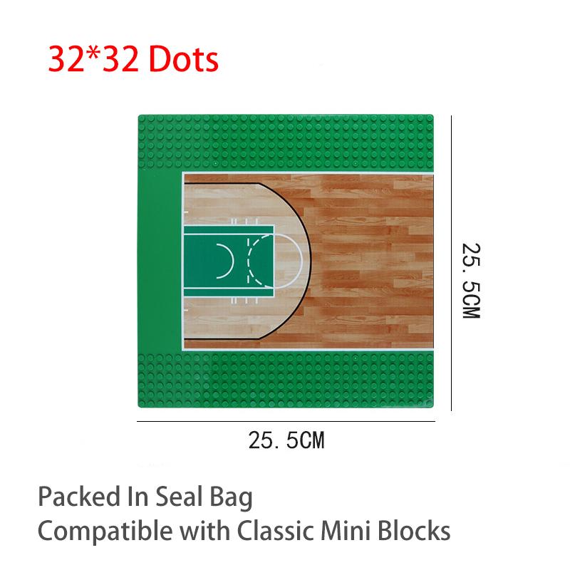 By Street View Road BasePlate Byggeklosser 32*32 Prikker Klosser DIY Leker Parkeringsplass Fotball Basketballbane Mini Murstein