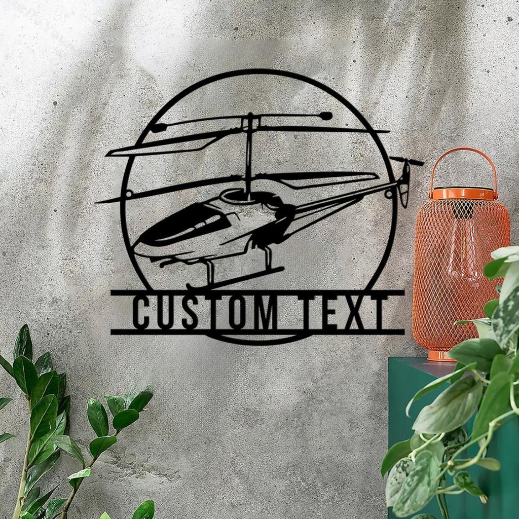 Custom RC Airplane Metal Wall Art Personalized Name Sign Home Decor