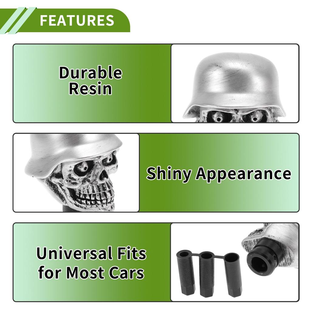 HOPESPANNER 8.6cm Skull Shift Knob Universal Gear Shift Knob Resin Stick Shifter Lever Knob