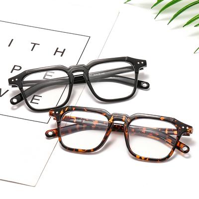 New Square Meter Nails Fashionable Square Flat-light Mirror Trendy Lens Frame Transparent Glasses