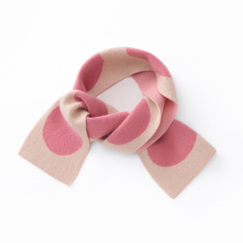 New Korean Style Children's Cashmere Polka Dot Knit Scarf - Autumn/Winter Warm Neck Gaiter