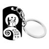 Creative Minimalist Keychain Spanish Key Pendant Metal Stainless Steel Laser Key Ring Stainless Steel Keychain for Backpack Bag Pendant
