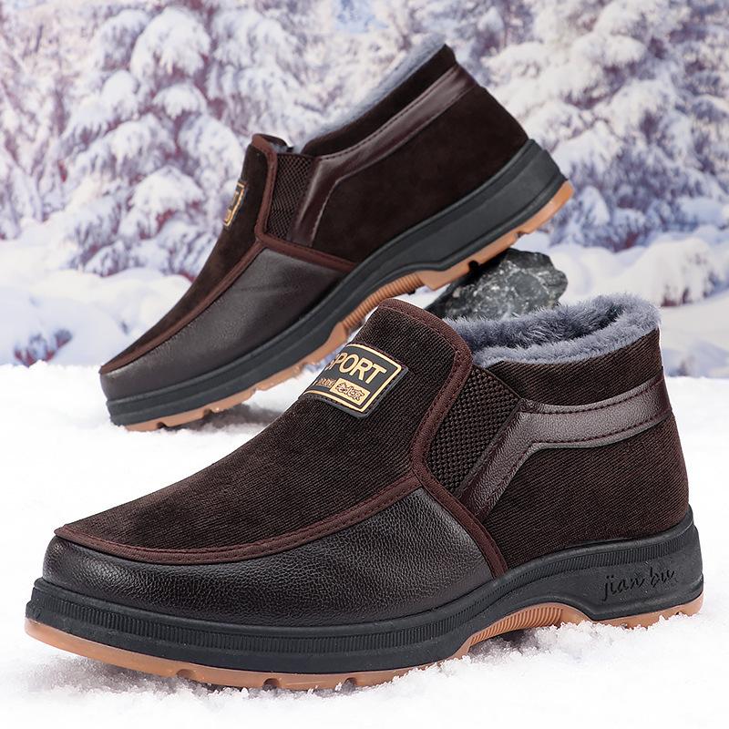 Medium cloth shoes cotton shoes piled thickened non-slip soft sole thermal cotton shoes