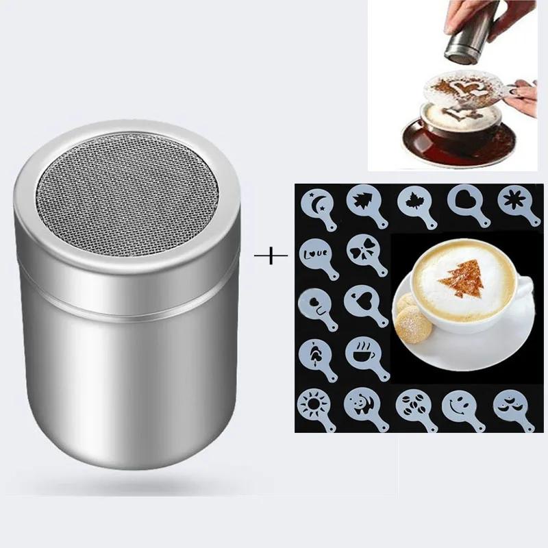 1set Coffee Stencil Set - Food Grade PP Cappuccino Mold for Latte/Hot Chocolate, Reusable Sugar & Cocoa Decor Tool