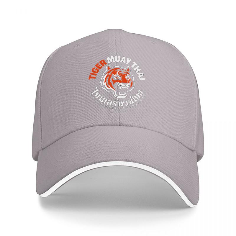 Tiger Muay Thai Baseball Cap with Bold Tiger Logo and White Trim Design for Martial Arts Enthusiasts and Fitness Fans