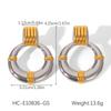 Round hoop earrings, light luxury high-end stud earrings for women, non-fading titanium steel ear jewelry
